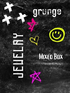 Grunge Jewelry Mixed Box- Goth, Chains, Black, Leather